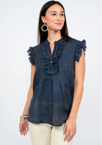 Ivy Jane Striped Ruffled Top