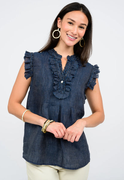 Ivy Jane Striped Ruffled Top
