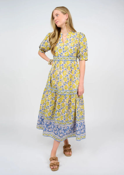 Uncle Frank Banded Block Print Dress
