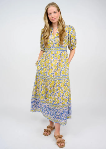Uncle Frank Banded Block Print Dress