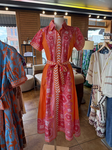 Isla Payal Chelsea Shirtdress [peony orange]