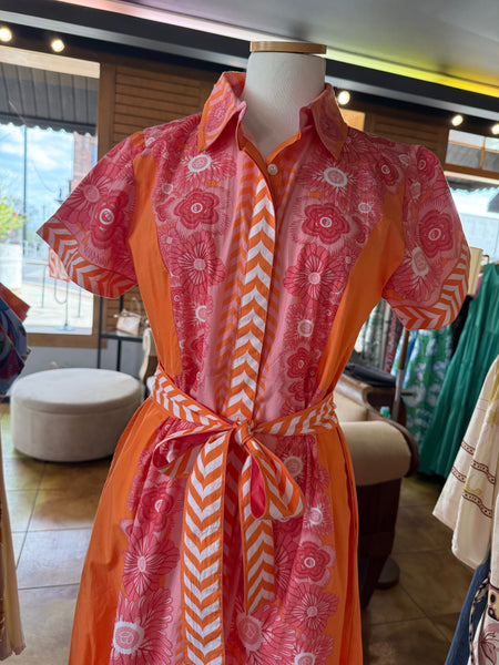 Isla Payal Chelsea Shirtdress [peony orange]