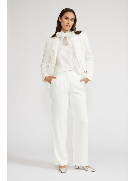 Lucy Paris Tara Cupro Blazer [white]