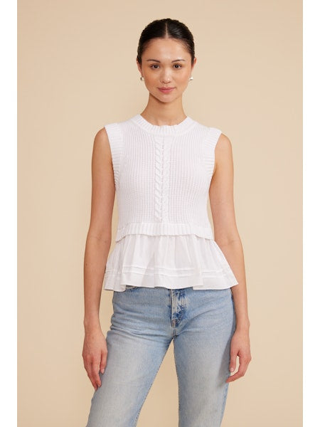 Lucy Paris Millie Mixed Media Top
