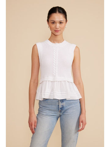 Lucy Paris Millie Mixed Media Top