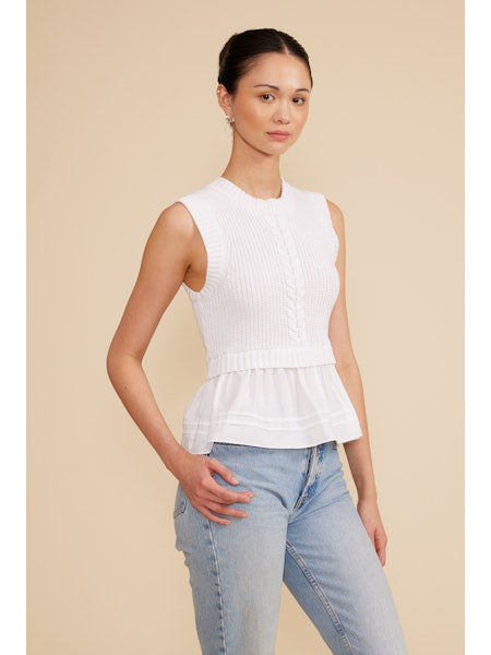 Lucy Paris Millie Mixed Media Top