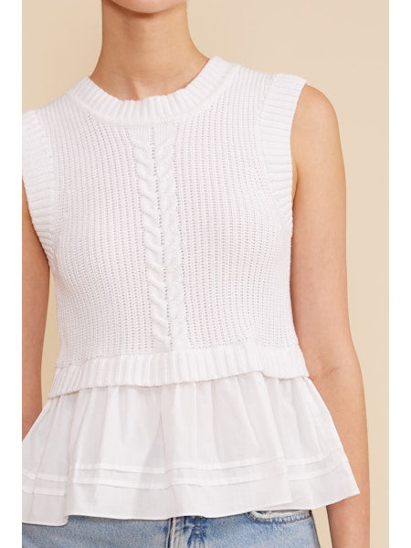 Lucy Paris Millie Mixed Media Top
