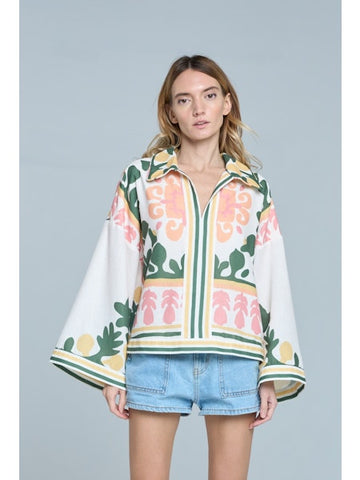 Ciebon Engineered Lemon Print Top