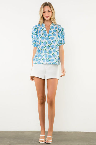 THML Puff Sleeve Flower Print top