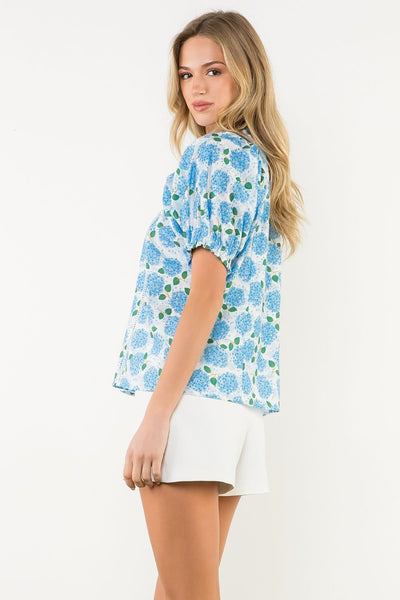 THML Puff Sleeve Flower Print top