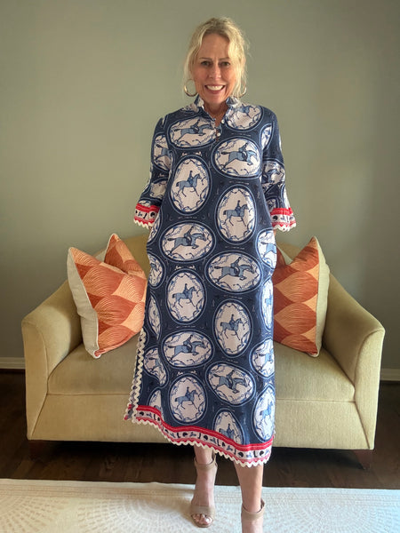 Isla Payal Como Midi Horse Print [cheval navy]