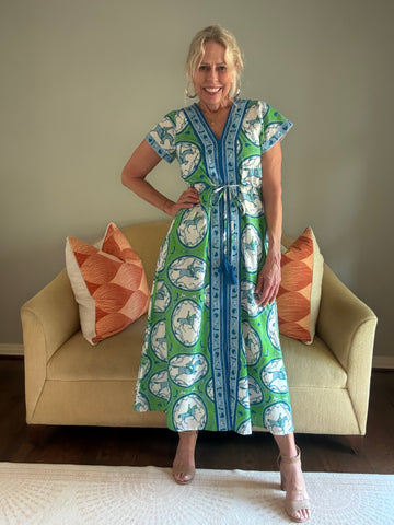 Isla Payal Maxi Horse Print Dress [cheval green]