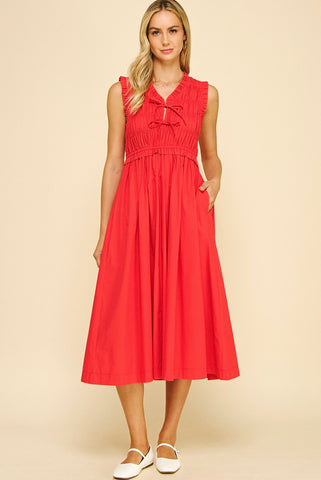 PINCH Smocked Double Tie Front Dress