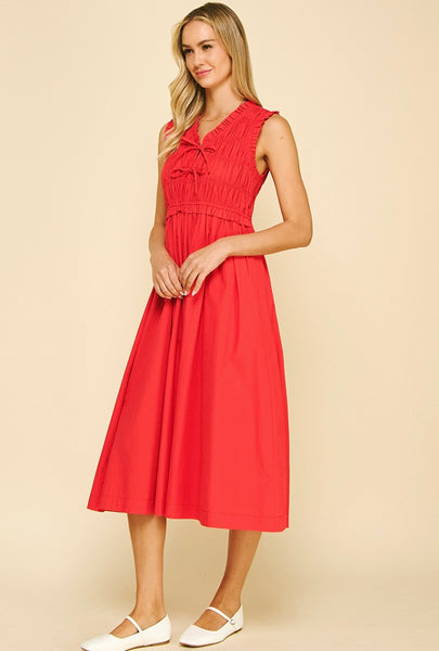 PINCH Smocked Double Tie Front Dress