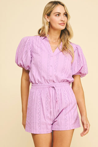PINCH Eyelet Embroidered Shorts