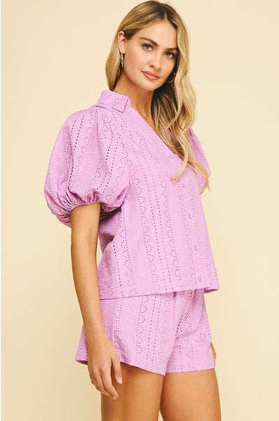 PINCH Eyelet Woven Top