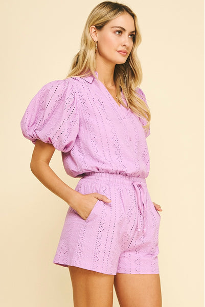 PINCH Eyelet Embroidered Shorts