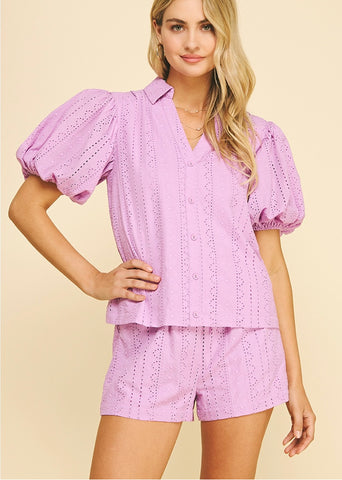 PINCH Eyelet Woven Top