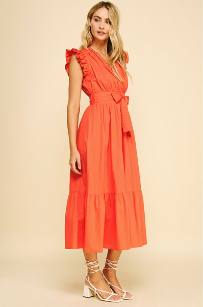 PINCH Eyelet Detailed Tie Waist Maxi Dress