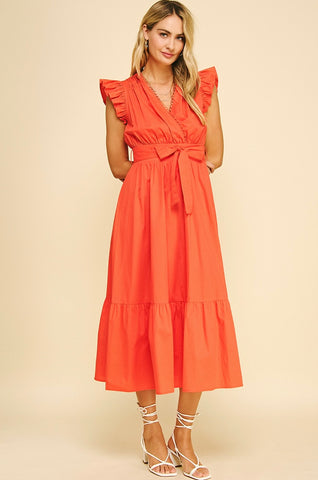 PINCH Eyelet Detailed Tie Waist Maxi Dress