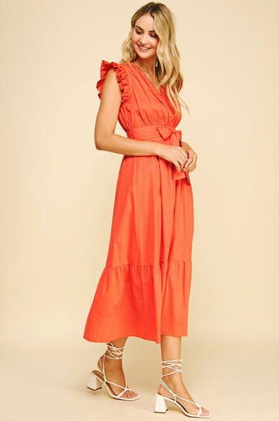 PINCH Eyelet Detailed Tie Waist Maxi Dress