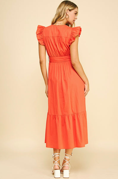 PINCH Eyelet Detailed Tie Waist Maxi Dress