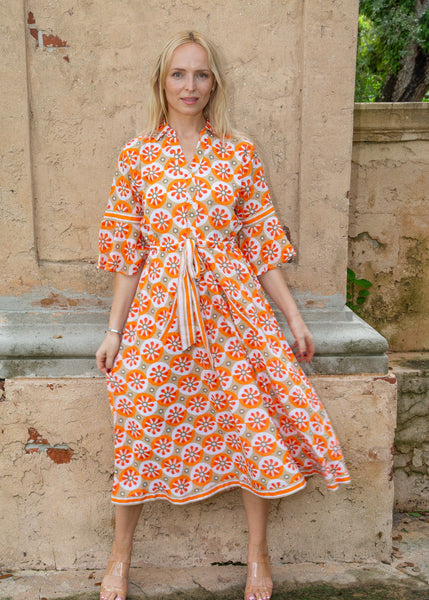 Isla Payal Cap Medallion Midi Dress