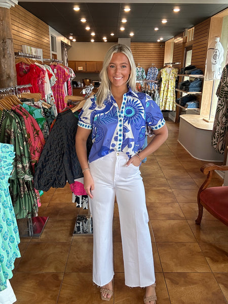 Maude Vivante Nico Top [blue porcelain]