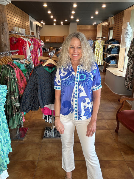 Maude Vivante Nico Top [blue porcelain]