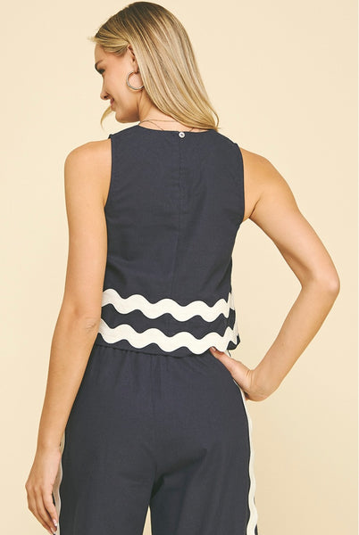 PINCH Oversized Rickrack Crop Top