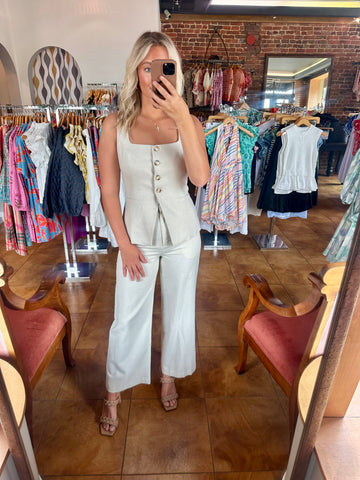 Lucy Paris Teagan Linen Vest