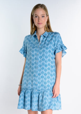 Uncle Frank Flounced Hem Shirt Dress