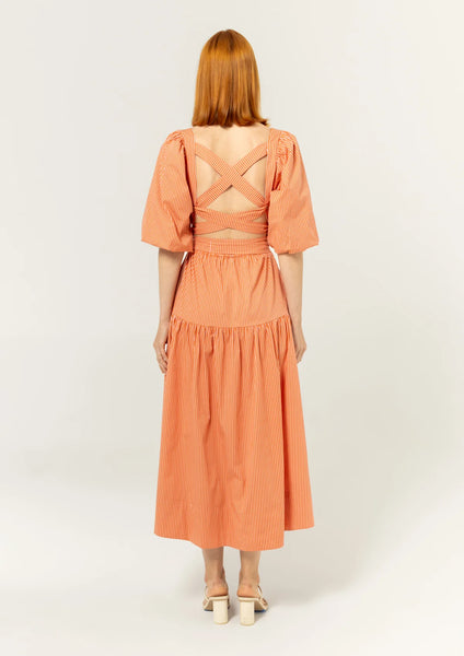 Bel Kazan Emilia Dress [coral stripe]