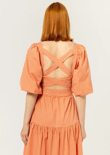 Bel Kazan Emilia Dress [coral stripe]