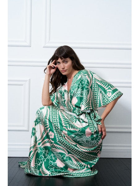 Ciebon Two Tone Print Wrap Maxi