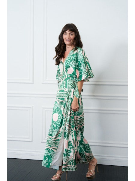 Ciebon Two Tone Print Wrap Maxi