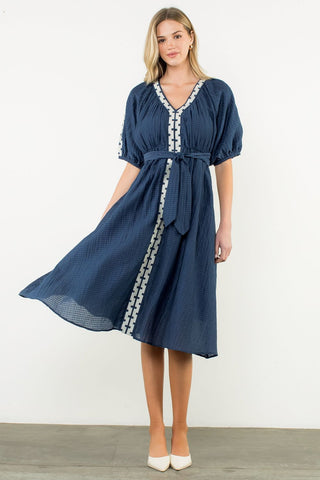 THML Puff Sleeve Midi Dress