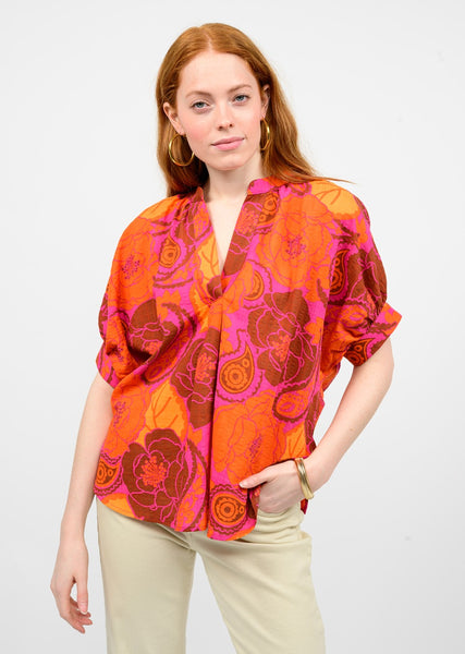 Ivy Jane Bold Flower Popover Top