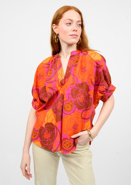Ivy Jane Bold Flower Popover Top