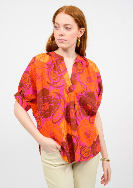 Ivy Jane Bold Flower Popover Top