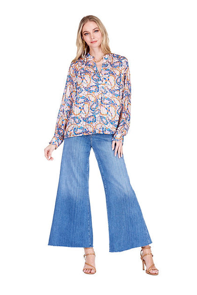 Joy Joy Placket V Neck Top