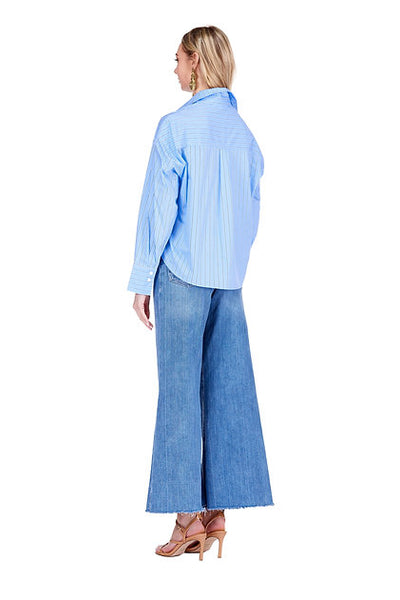 Joy Joy Blue Stripe Blouse