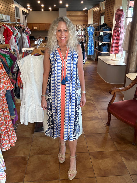 THML Smocked Waist Floral Print Dress