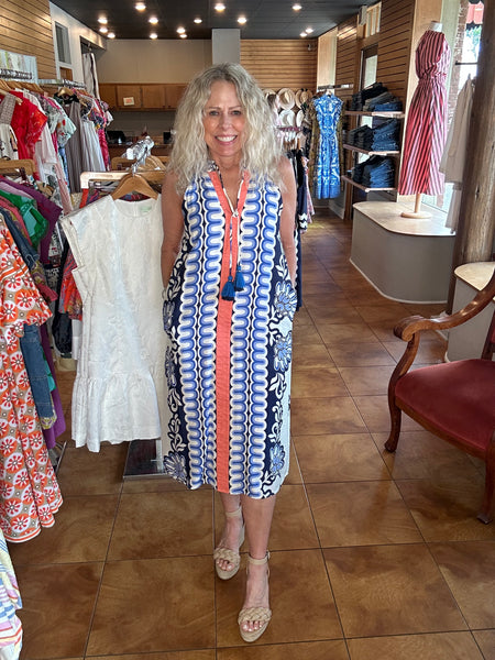 THML Smocked Waist Floral Print Dress