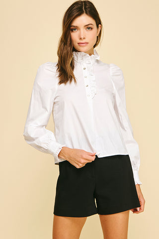 PINCH Ruffle Mock Neck Top