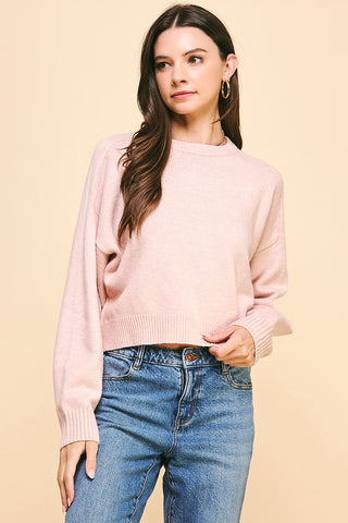 PINCH Cropped Sweater Top [pink]