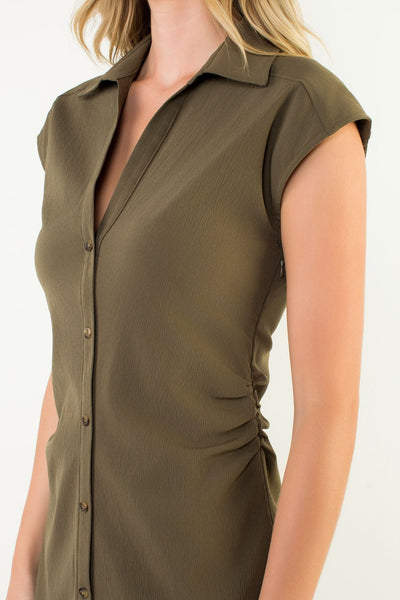THML Sleeveless Ruched Maxi Dress