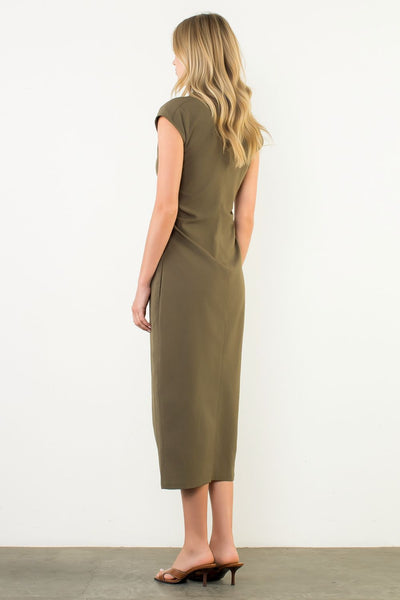 THML Sleeveless Ruched Maxi Dress