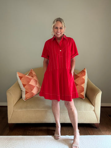 Uncle Frank Pleated Shirt Dress