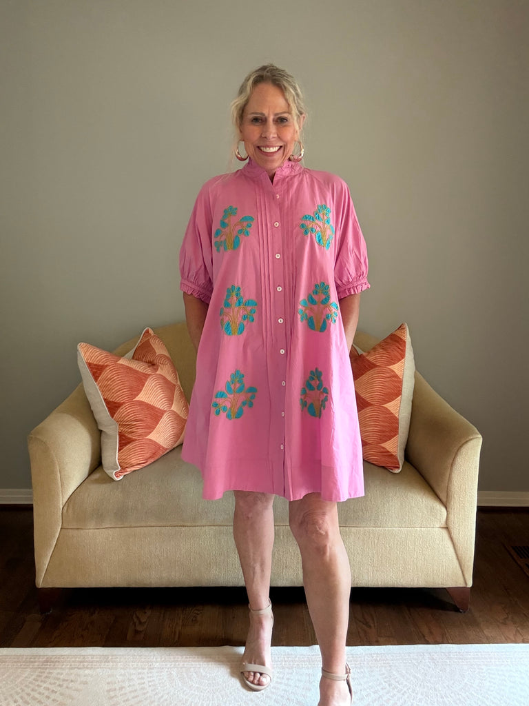 Uncle Frank Blocked Embroidery Dress